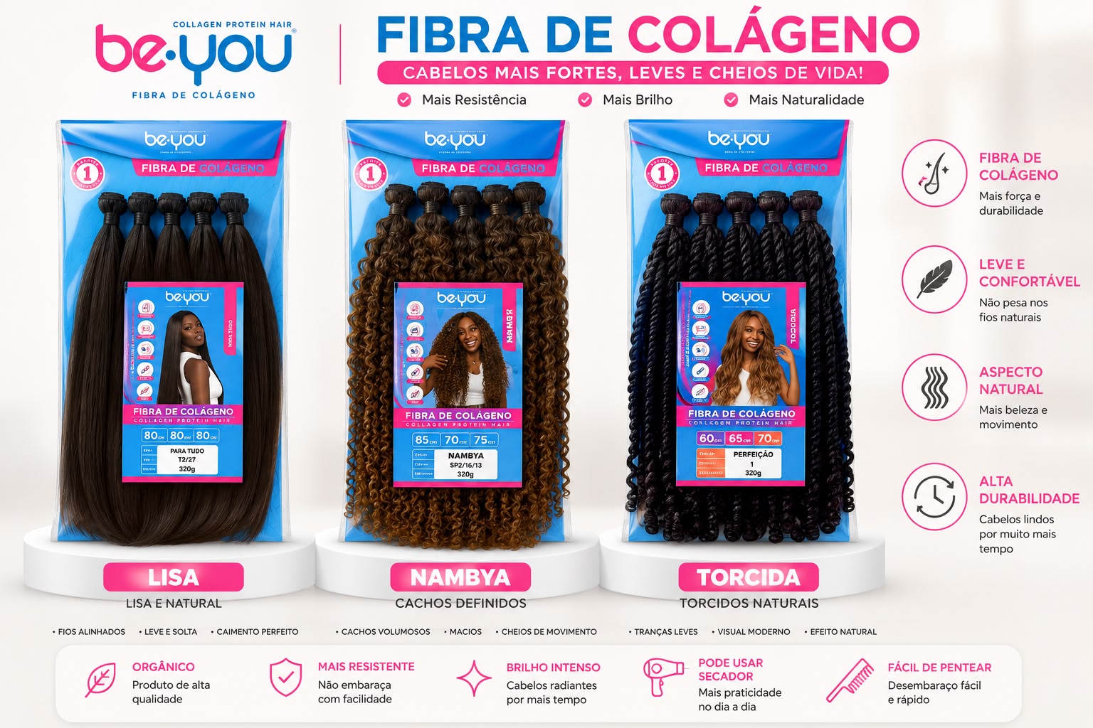 Fibra de colágeno para alongamento capilar