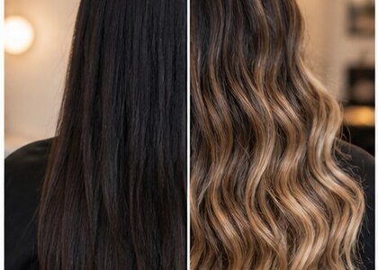 Transformação capilar com volume e ondas naturais